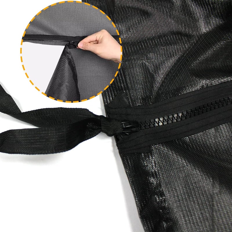 LOSTAR RV Fabric Replacement Screen with Zipper 8'x 14', Universal Mesh Awning Sunscreen Kit for Camper Trailor Motorhome Outdoor UV Blocker - Black - Image 4